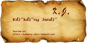 Kökény Jenő névjegykártya